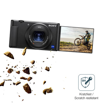 dipos Displayschutz für Sony ZV-1A, transparente Oberfläche, perfekte Passform auch für die Rundungen