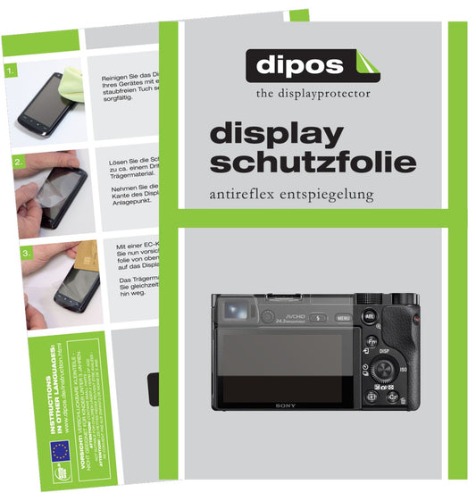 Matte Displayschutzfolie von dipos passend für Sony Alpha 6100, präziser Zuschnitt und blasenfrei montiert
