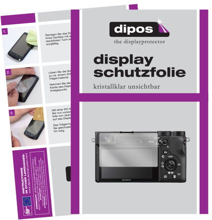 Klare Displayschutzfolie von dipos passend für Sony Alpha 6600, präziser Zuschnitt und blasenfrei montiert
