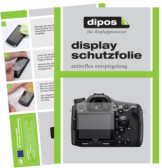 Matte Displayschutzfolie von dipos passend für Sony Alpha 77 II, präziser Zuschnitt und blasenfrei montiert