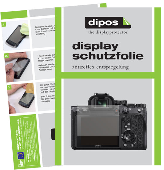 Matte Displayschutzfolie von dipos passend für Sony Alpha 7 IV, präziser Zuschnitt und blasenfrei montiert
