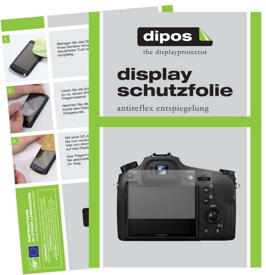 Matte Displayschutzfolie von dipos passend für Sony Cyber-Shot DSC-RX10, präziser Zuschnitt und blasenfrei montiert