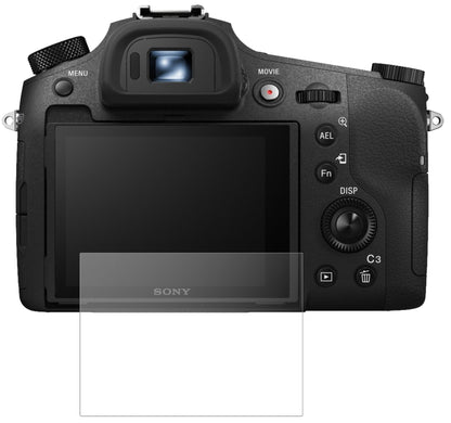 SonyCyber-Shot DSC-RX10 II mit aufgebrachter dipos Panzerfolie, die lästige Fingerabdrücke minimiert