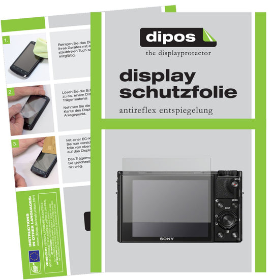 Matte Displayschutzfolie von dipos passend für Sony Cyber-Shot DSC-RX100, präziser Zuschnitt und blasenfrei montiert