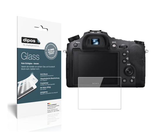 Klare Displayschutzfolie von dipos passend für Sony Cyber-Shot DSC-RX10 IV, 9H kratzfest und blasenfrei montiert