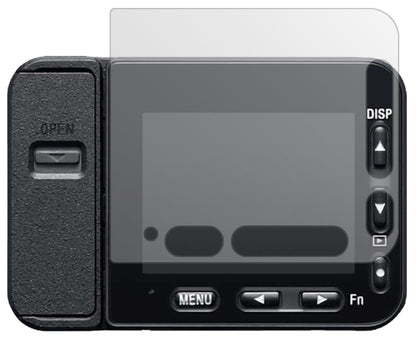 SonyDSC-RX0 II mit aufgebrachter dipos Displayschutzfolie, die lästige Fingerabdrücke minimiert