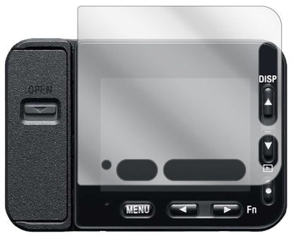 SonyDSC-RX0M2 mit aufgebrachter dipos Displayschutzfolie, glasklare Darstellung ohne Einschränkungen