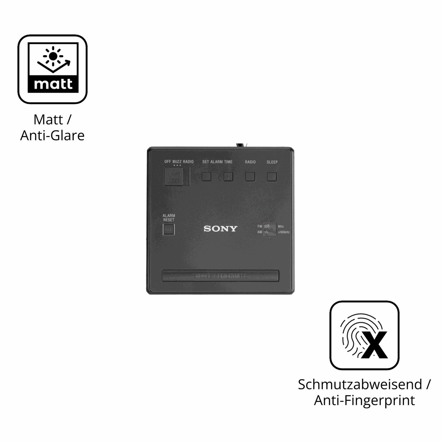 2x Schutzfolie matt für Sony ICF-C1 Display-Schutzfolie