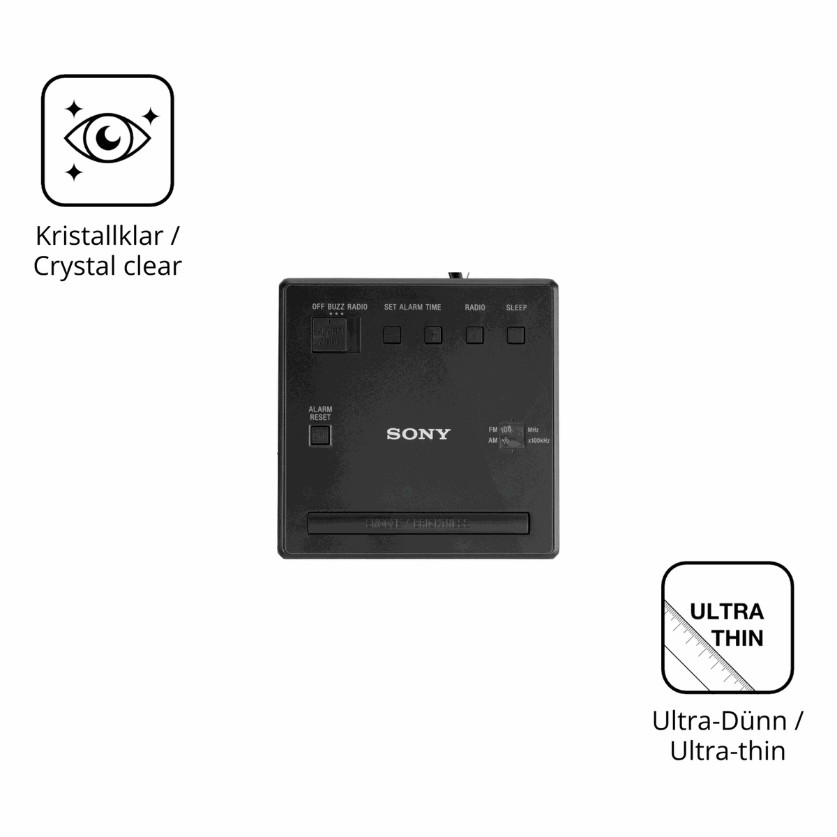 2x Schutzfolie klar für Sony ICF-C1 Display-Schutzfolie