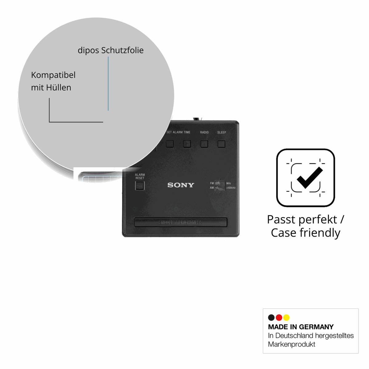 2x Schutzfolie klar für Sony ICF-C1 Display-Schutzfolie