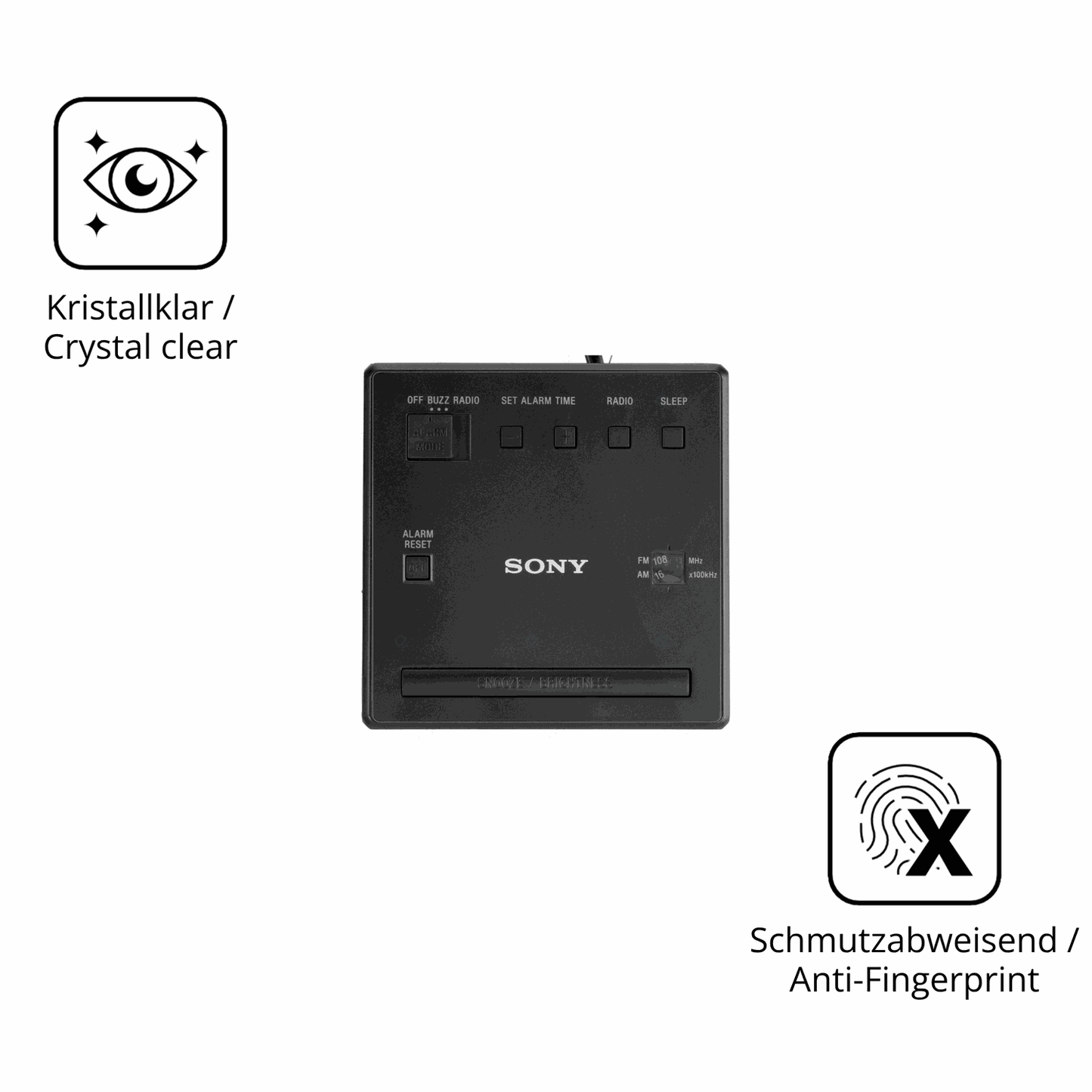 2x 9H Schutzfolie für Sony ICF-C1 Panzerfolie