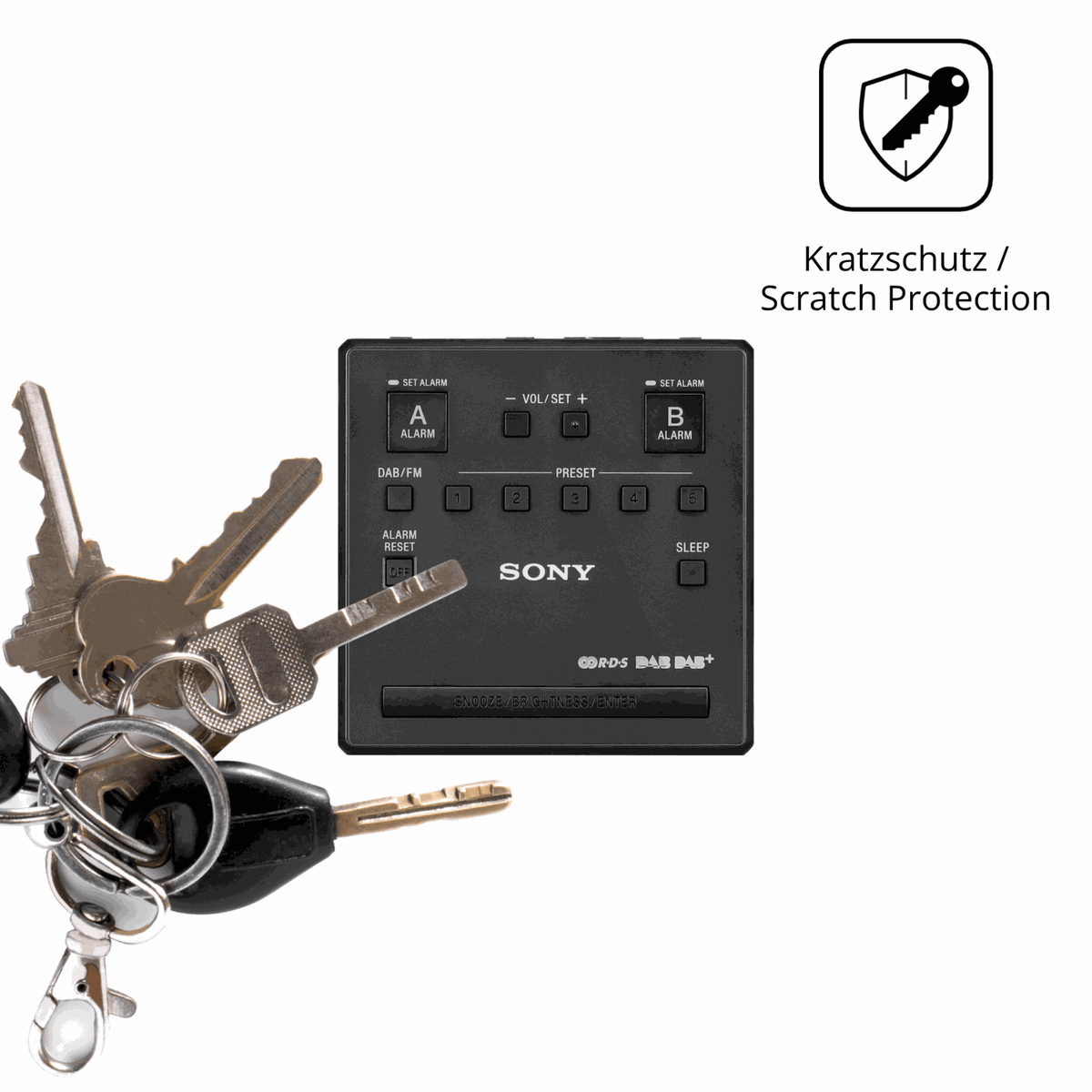2x Schutzfolie klar für Sony XDR-C1DBP Display-Schutzfolie