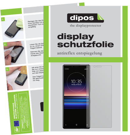 Matte Displayschutzfolie von dipos passend für Sony Xperia 1, präziser Zuschnitt und blasenfrei montiert
