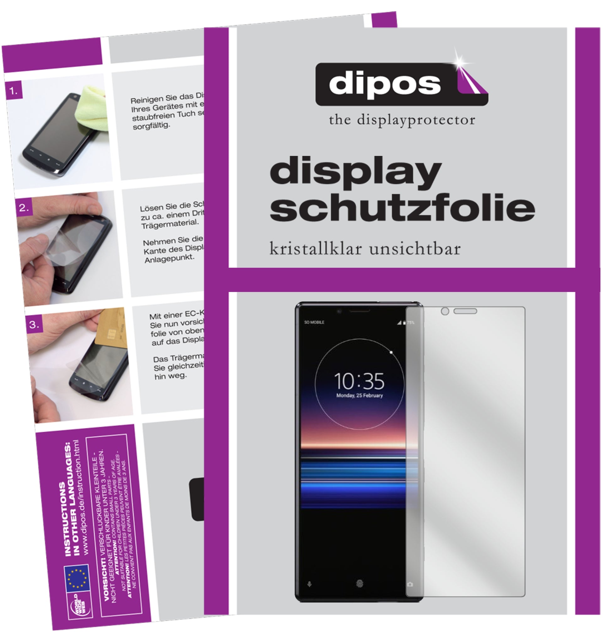 Kristallklare, dünne Schutzfolie: Kratzfest & passgenau für Sony-Xperia 1