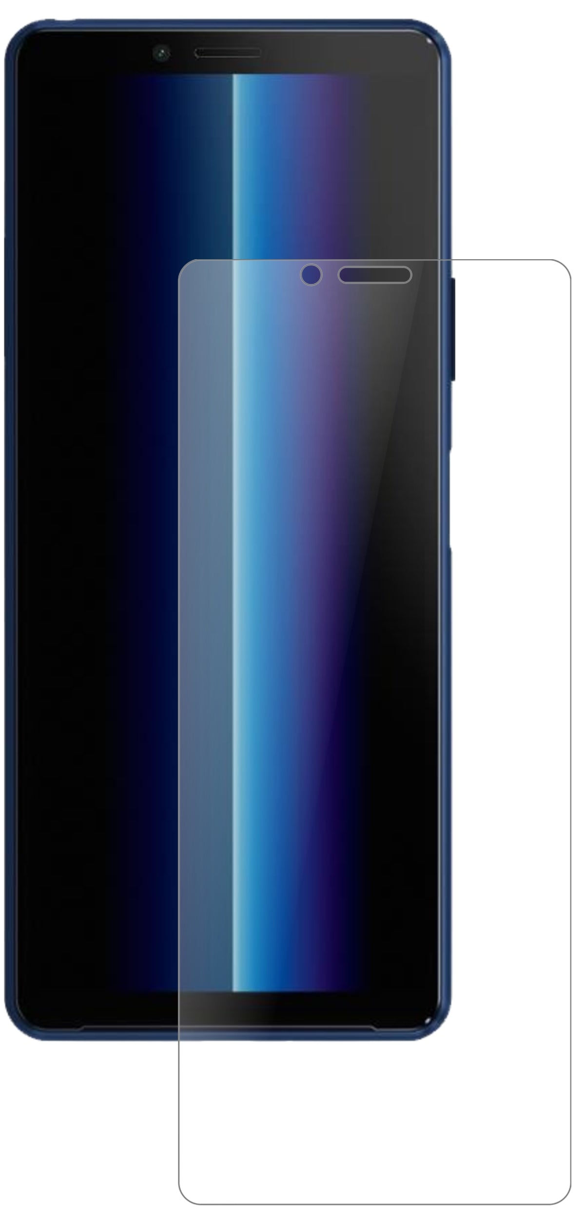 SonyXperia 10 II mit aufgebrachter dipos Panzerfolie, die lästige Fingerabdrücke minimiert