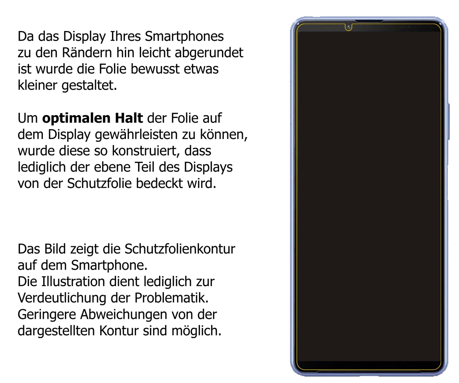 Schutzfolie mit optimaler Passform, zur Verwendung mit Hüllen geeignet
