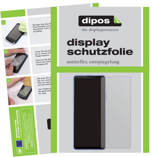 Matte Displayschutzfolie von dipos passend für Sony Xperia 10 III, präziser Zuschnitt und blasenfrei montiert