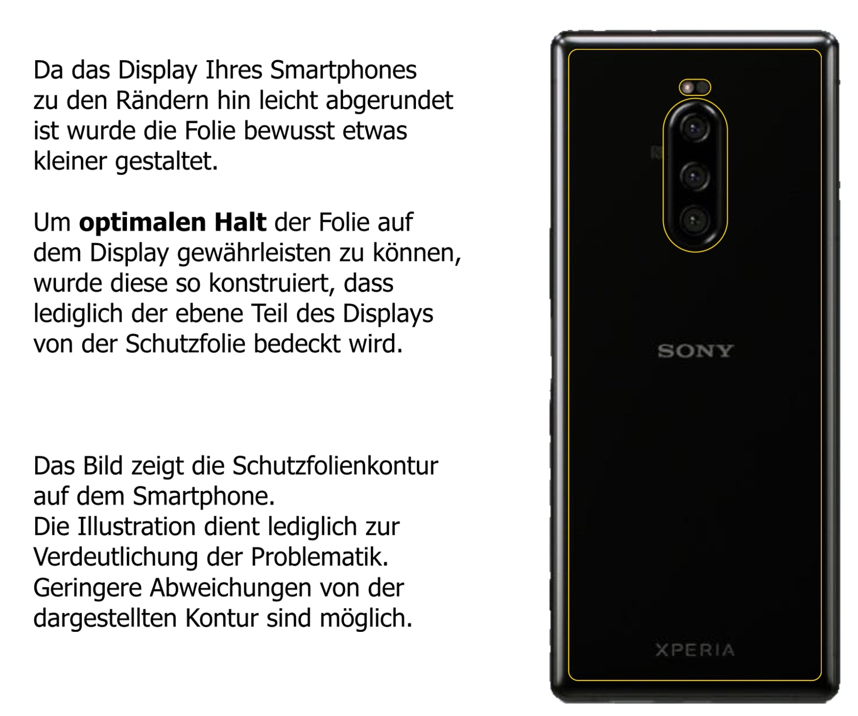 Dünne und klare Folie passend zugeschnitten für Sony Xperia 1 Rückseite