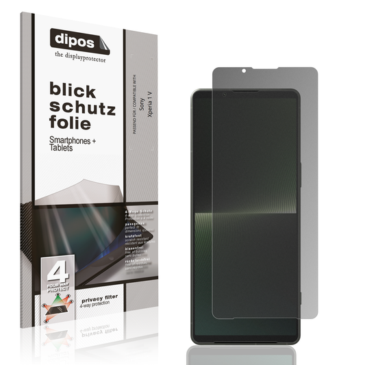 Blickschutzfolie von dipos passend für Sony Xperia 1 V, präziser Zuschnitt und blasenfrei montiert