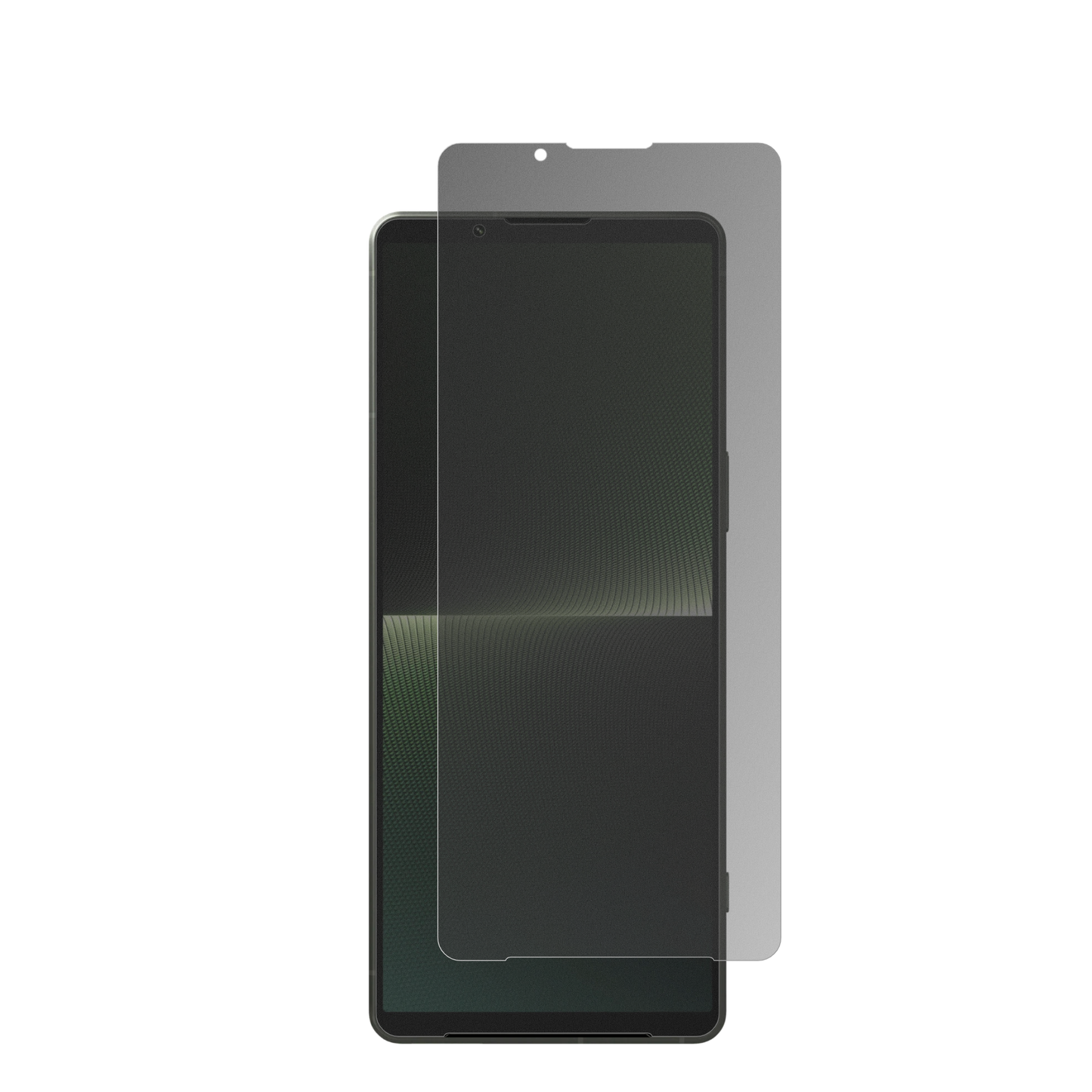 SonyXperia 1 V mit aufgebrachtem dipos Displayschutz, der seitliche Einblicke blockiert