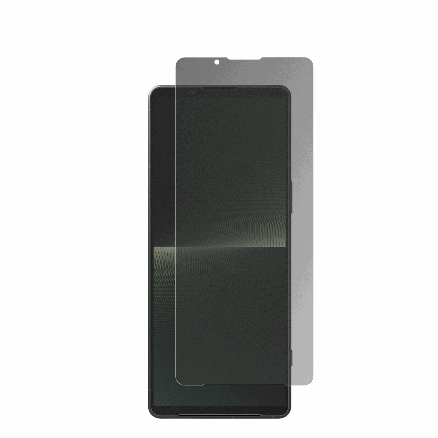 SonyXperia 1 V mit aufgebrachtem dipos Displayschutz, der seitliche Einblicke blockiert
