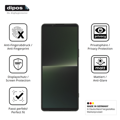 Privatsphäre-Schutz durch Sichtschutz-Folie passend zugeschnitten für Sony Xperia 1 V