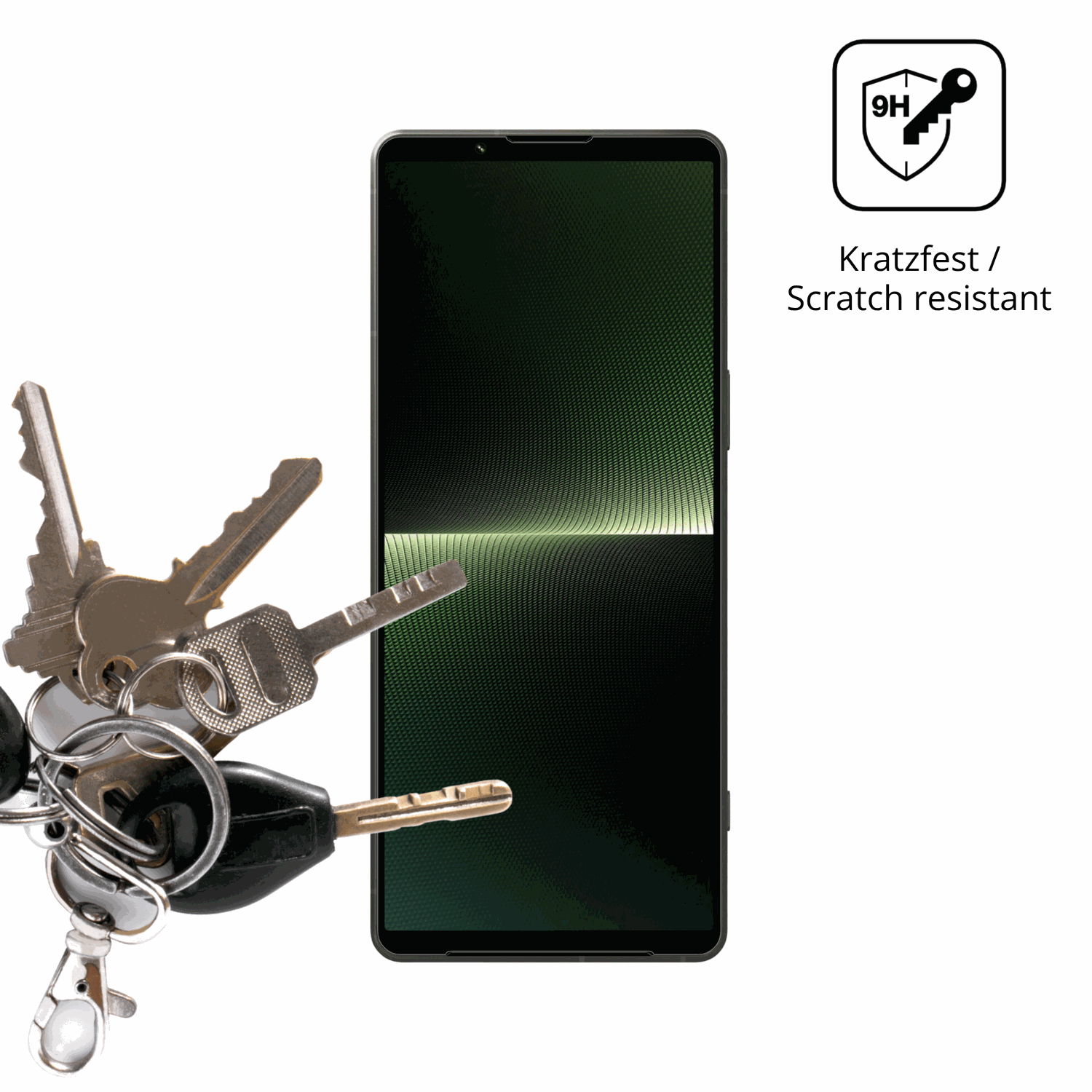 dipos Displayschutz für Sony Xperia 1 V, transparente Oberfläche, perfekte Passform auch für die Rundungen