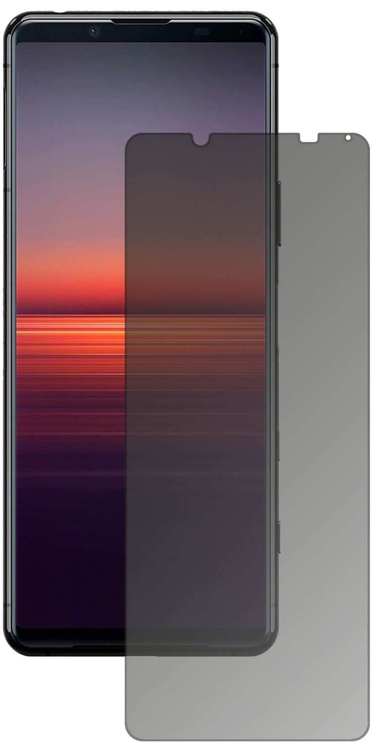 SonyXperia 5 II mit aufgebrachtem dipos Displayschutz, der seitliche Einblicke blockiert