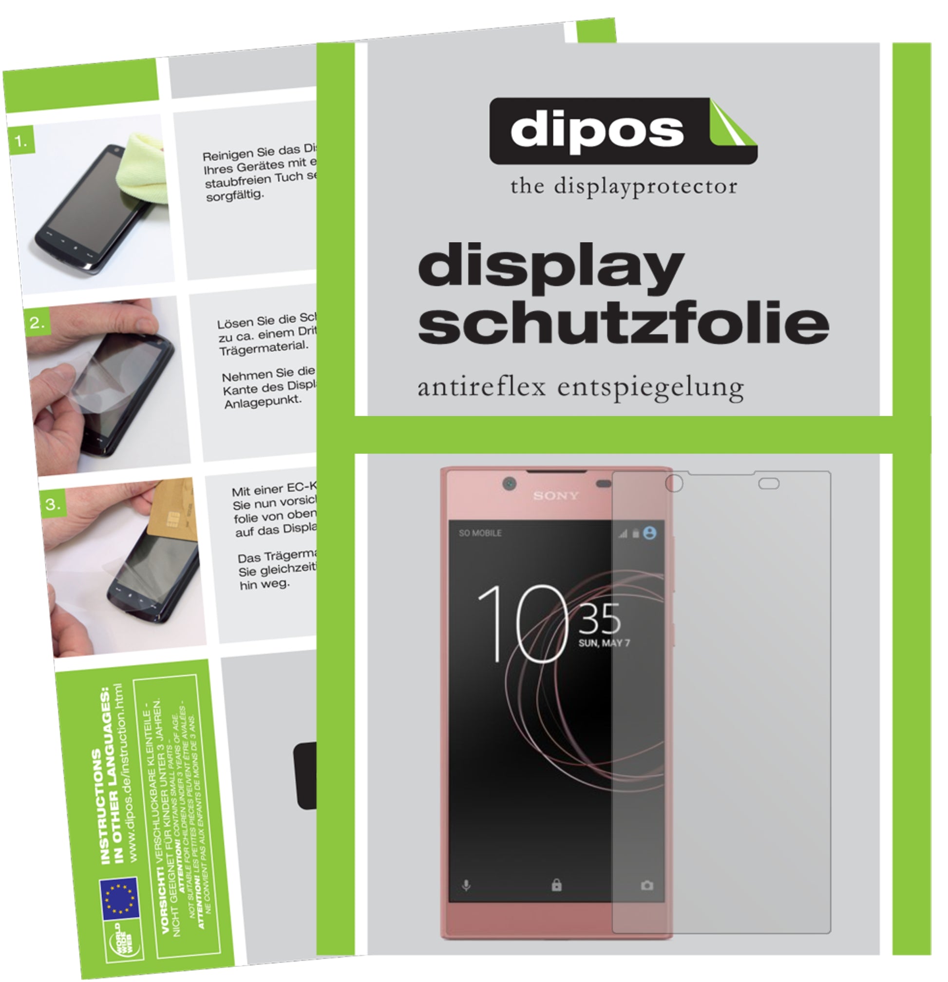 Mattes Panzerglas: Entspiegelte, dünne Folie, Fingerabdruckresistenz und Bildschirmschutz für Sony-Xperia L1