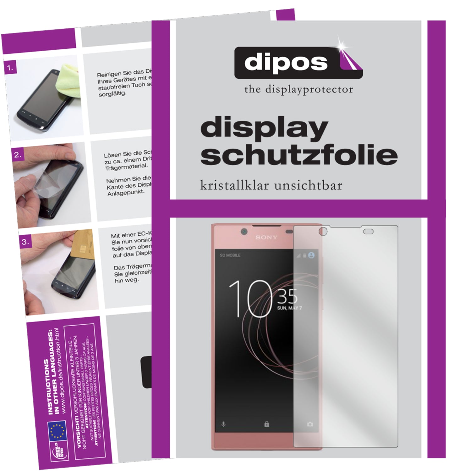 Kristallklare, dünne Schutzfolie: Kratzfest & passgenau für Sony-Xperia L1