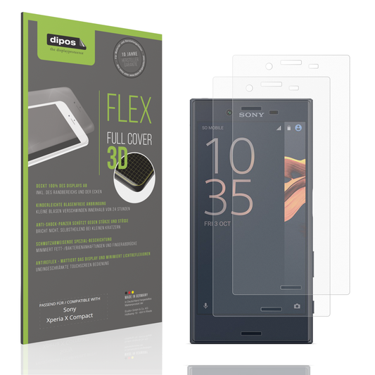 2x Full Cover Schutzfolie matt für Sony Xperia X Compact