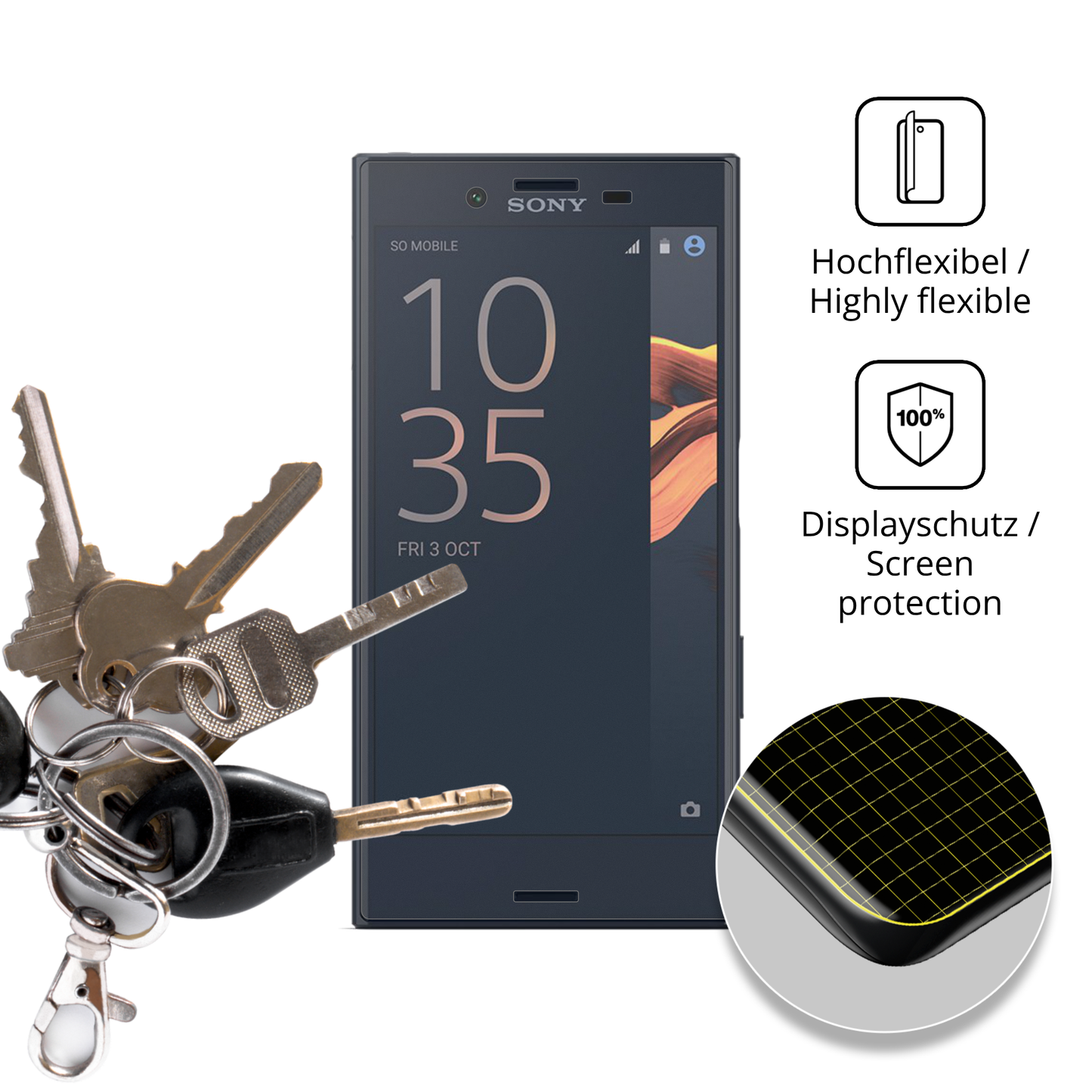 2x Full Cover Schutzfolie matt für Sony Xperia X Compact