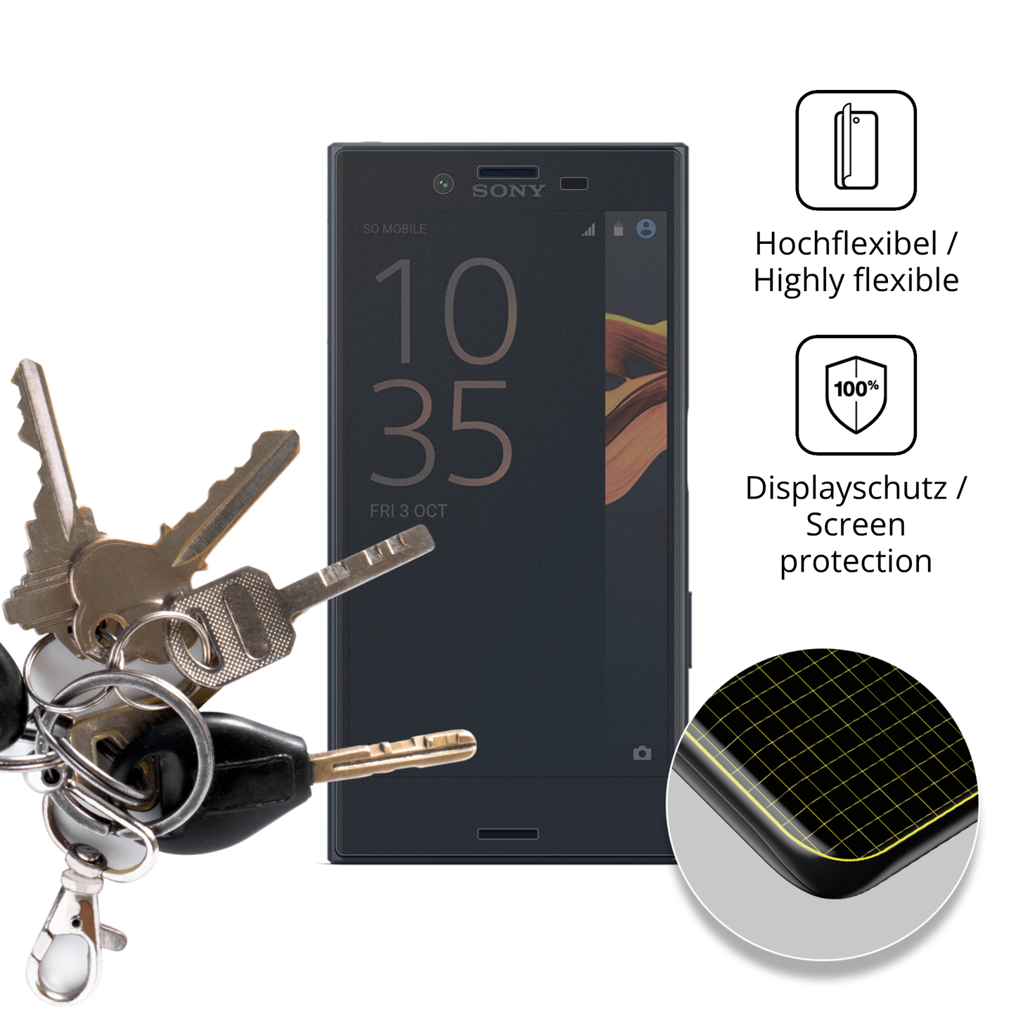 Full Cover Privacy Blickschutzfolie für Sony Xperia X Compact