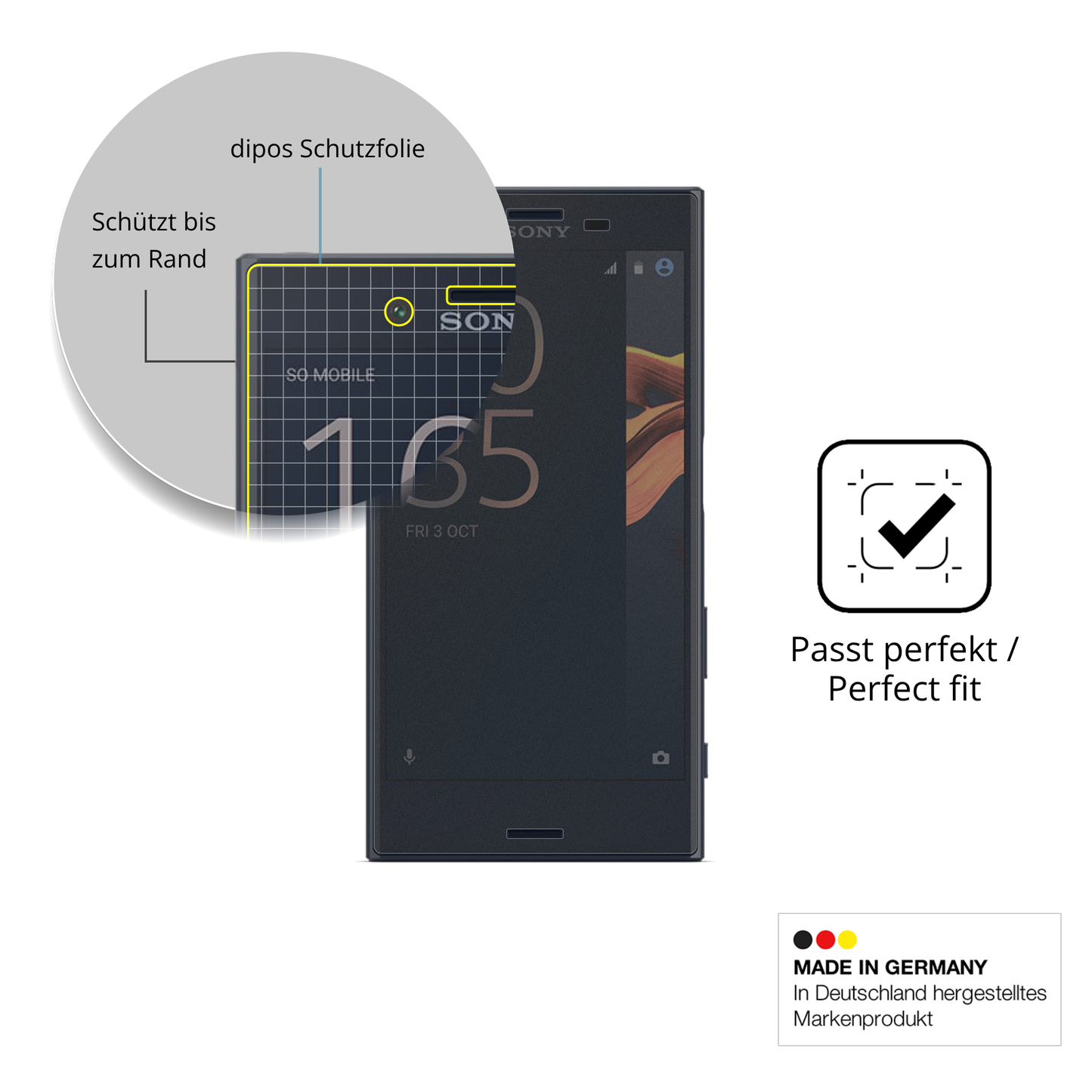 Full Cover Privacy Blickschutzfolie für Sony Xperia X Compact