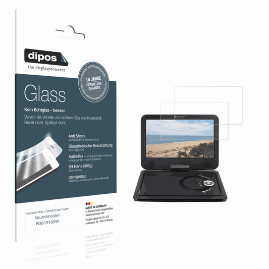 Matte Displayschutzfolie von dipos passend für Soundmaster PDB1910SW, 9H kratzfest und blasenfrei montiert