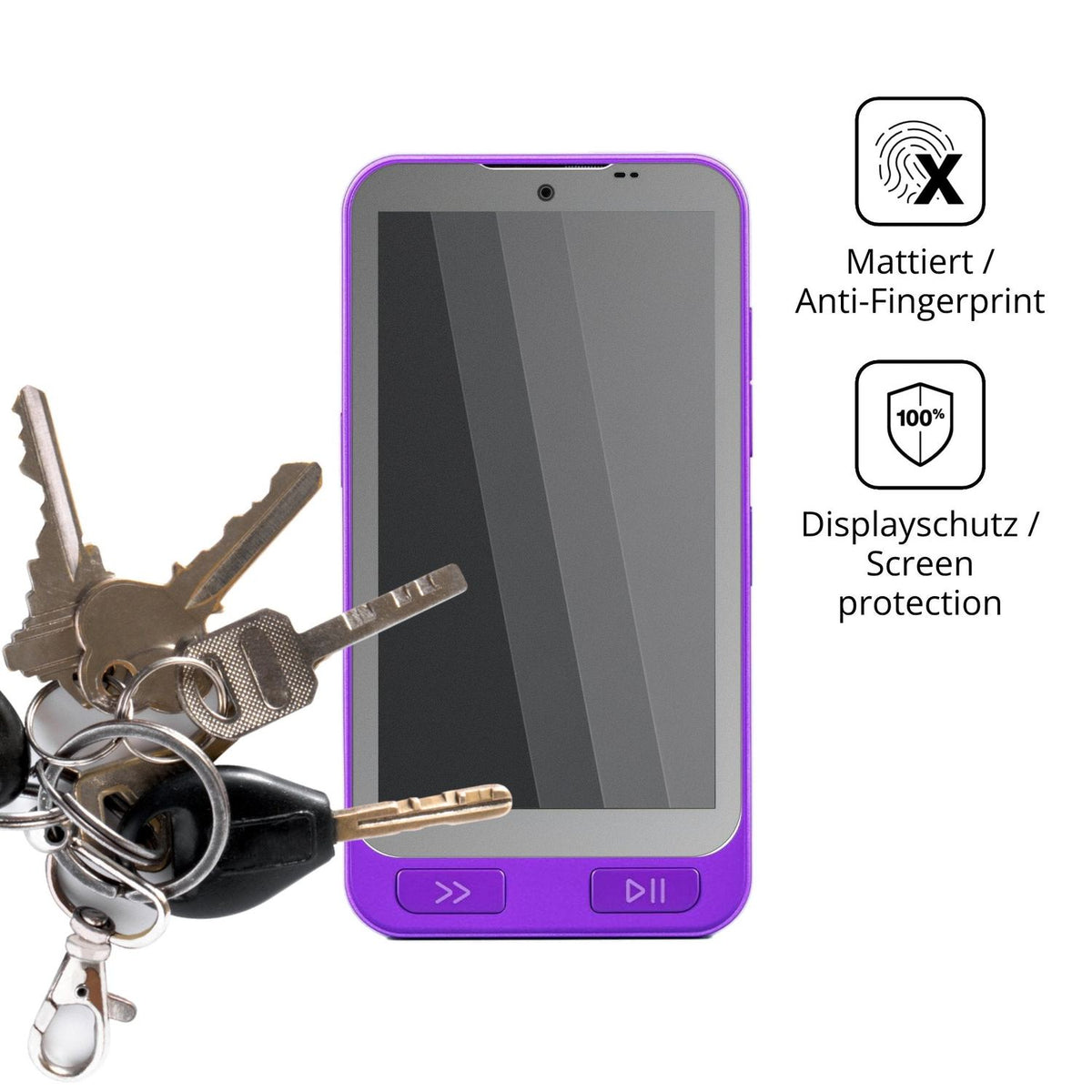 dipos Displayschutz für SPC WUUM ONE, mattierte Oberfläche, Blickschutzfilter und perfekter Passform
