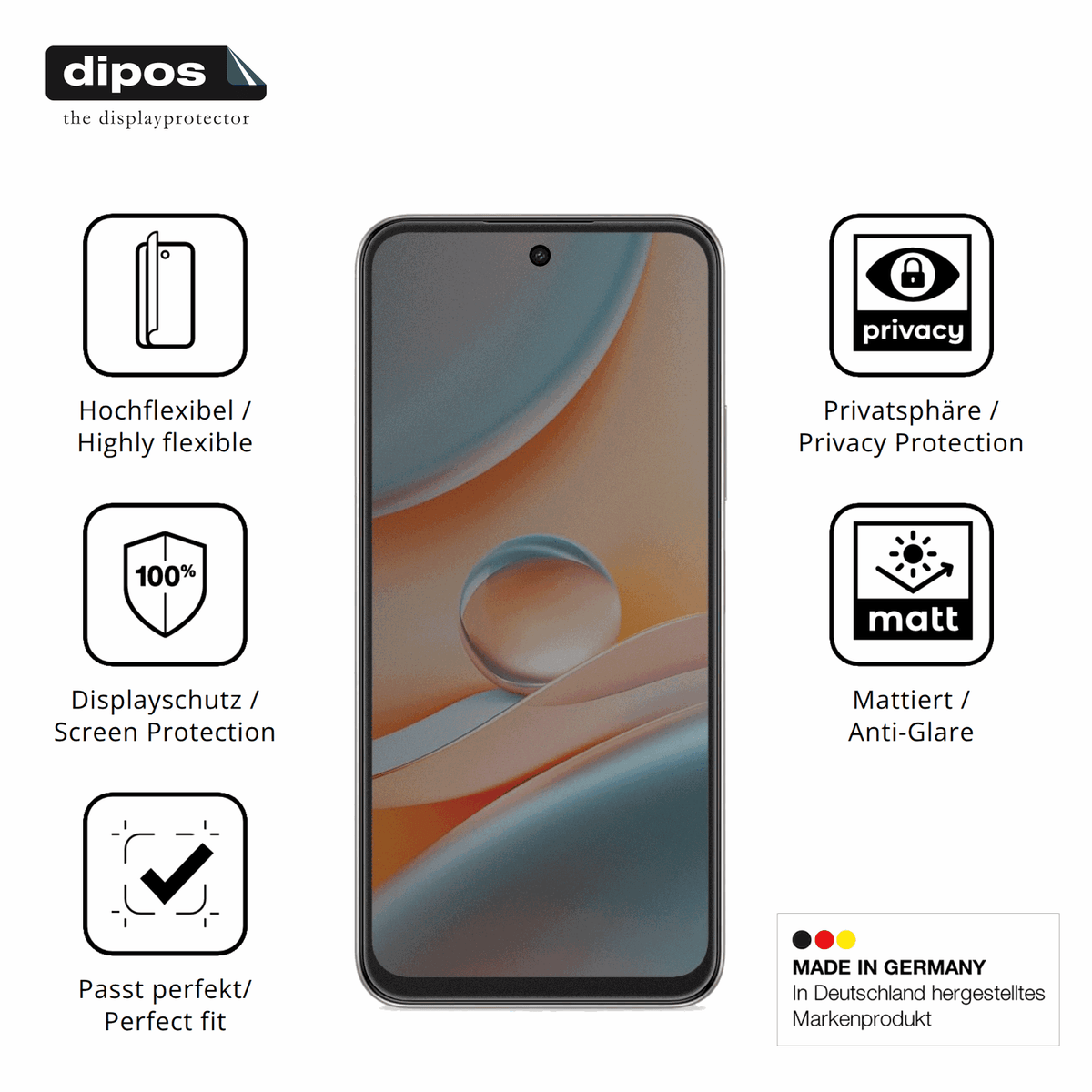 Flexible TPU-Folie passend zugeschnitten für SPC Discovery 3 Pro, mit Privatsphäre-Schutz durch Sichtschutz-Folie