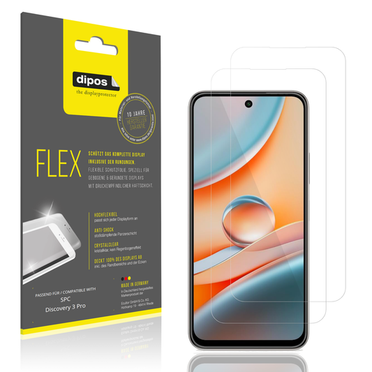 Klare Displayschutzfolie von dipos passend für SPC Discovery 3 Pro, 100% Displayabdeckung und blasenfreie Montage