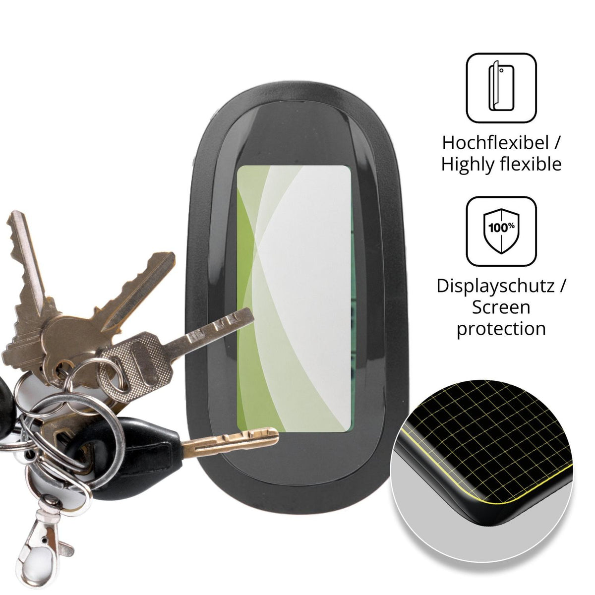 dipos Displayschutz für SPORTARC KT-LCD6, transparente Oberfläche, perfekte Passform auch für die Rundungen