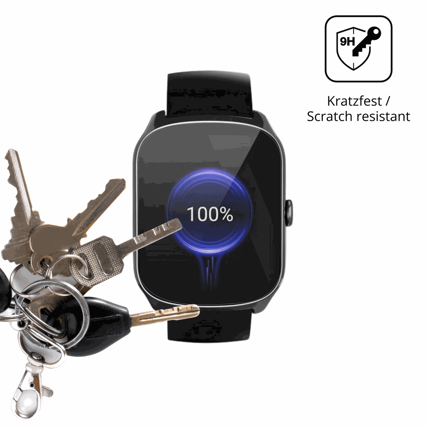dipos Displayschutz für steceis68 1.95 smartwatch, transparente Oberfläche, perfekte Passform auch für die Rundungen