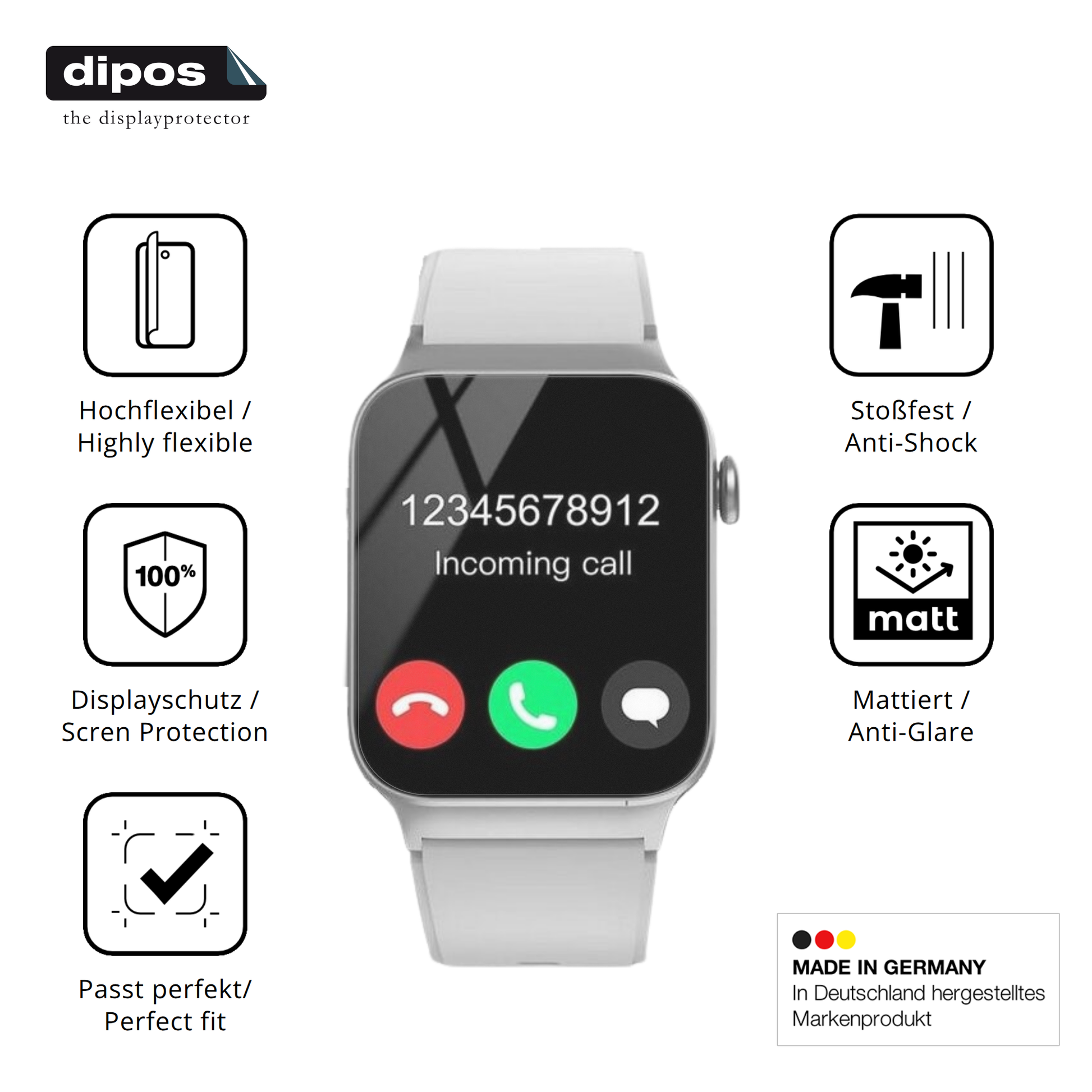 Displayschutz hergestellt in Deutschland, höchste Qualität made in Germany