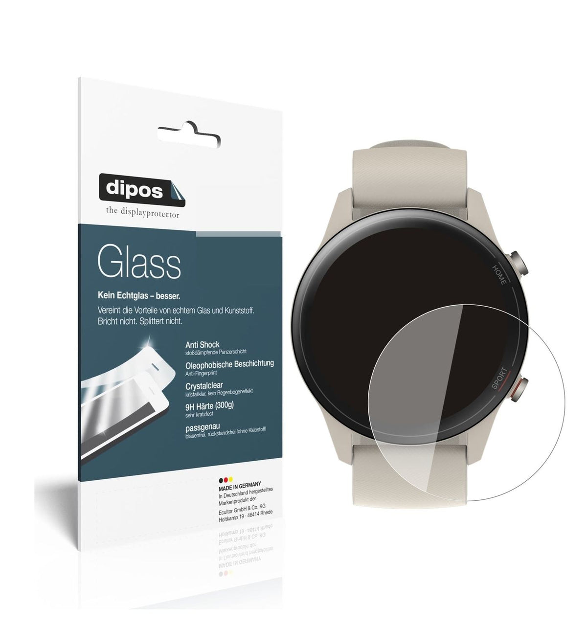 1x 9H Schutzfolie für Xiaomi Mi Watch Panzerfolie