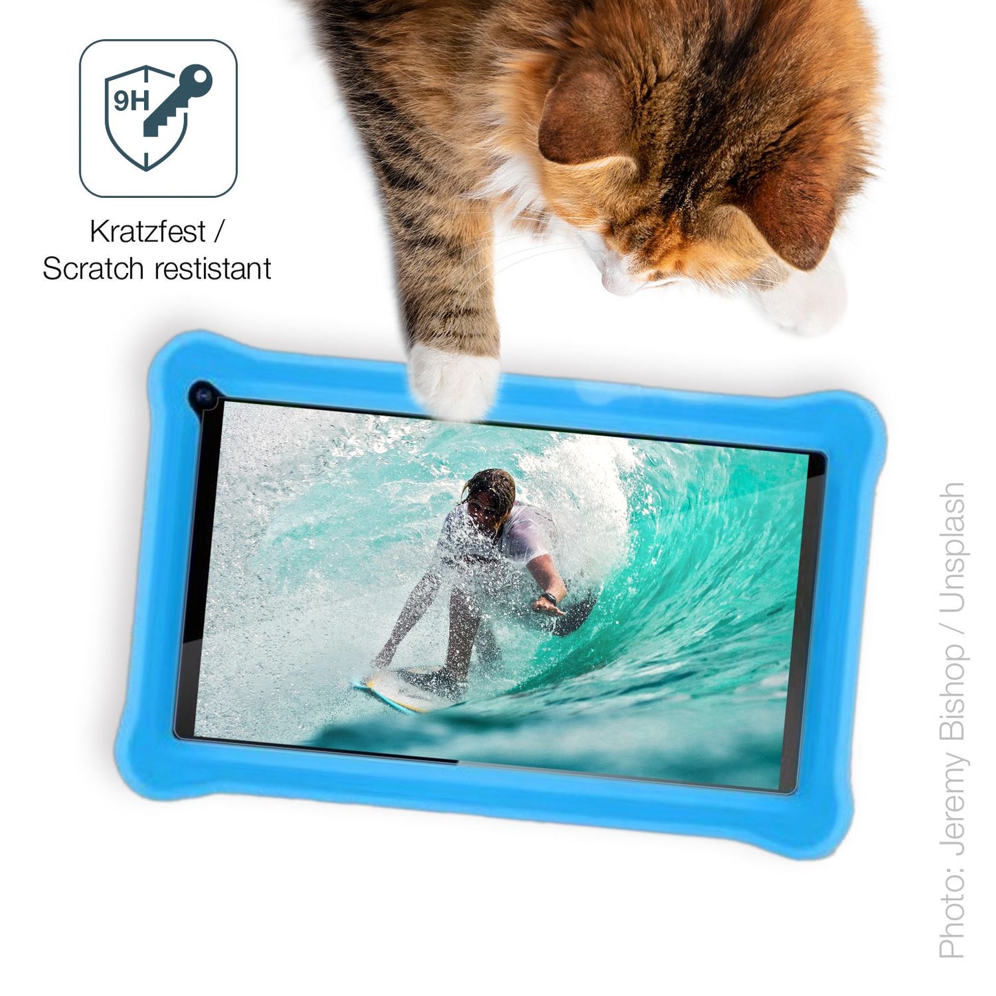 dipos Displayschutz für Sumtab Kinder Tab 7 Zoll, transparente Oberfläche, perfekte Passform auch für die Rundungen