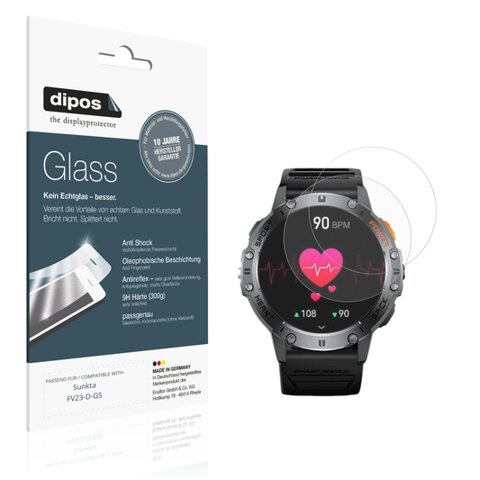 Matte Displayschutzfolie von dipos passend für Sunkta FV23-D-GS, 9H kratzfest und blasenfrei montiert