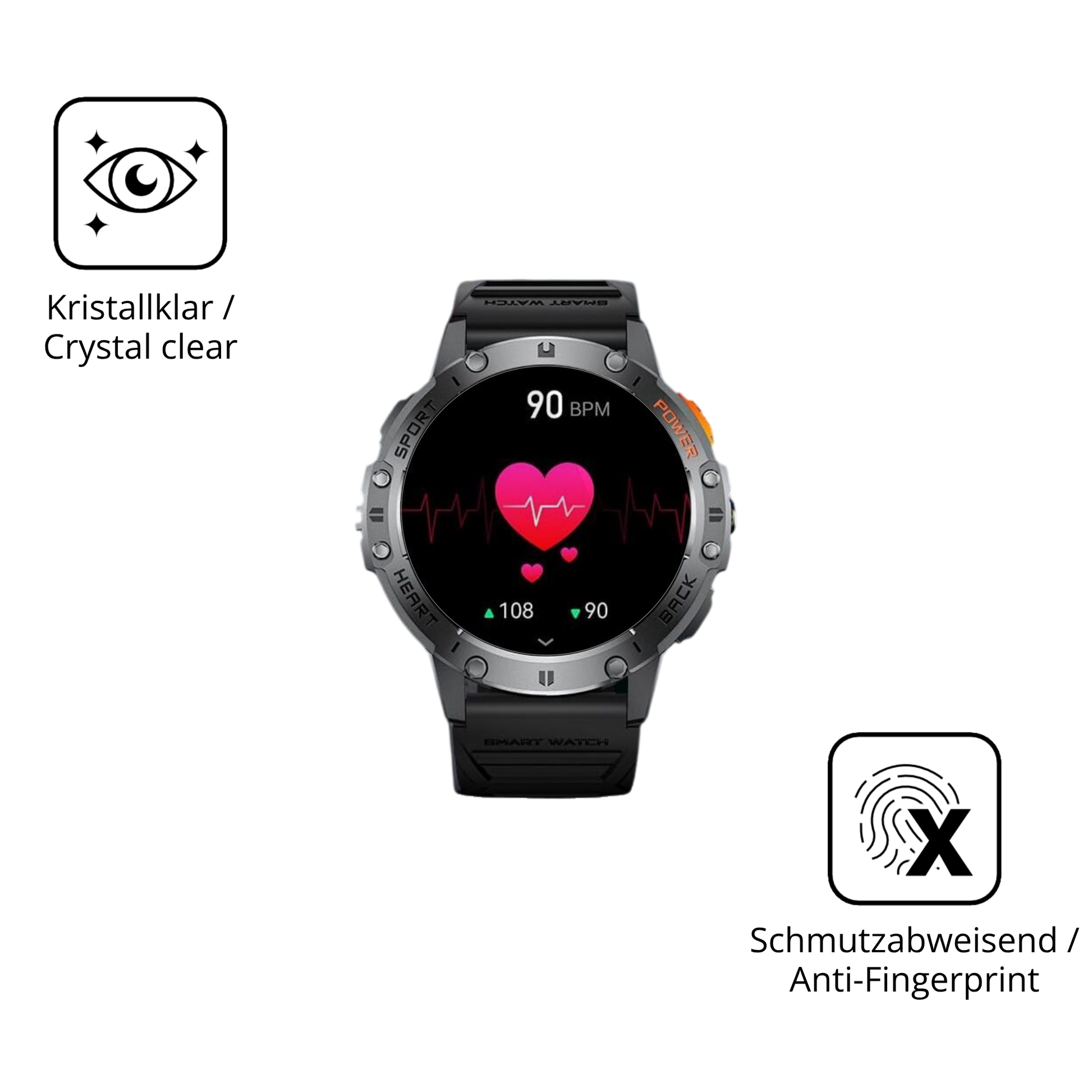 Flexible TPU-Folie passend zugeschnitten für Sunkta FV23-D-GS, vollständige Abdeckung