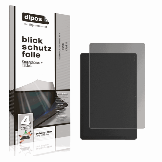 Blickschutzfolie von dipos passend für Sunmi CPad 11, präziser Zuschnitt und blasenfrei montiert