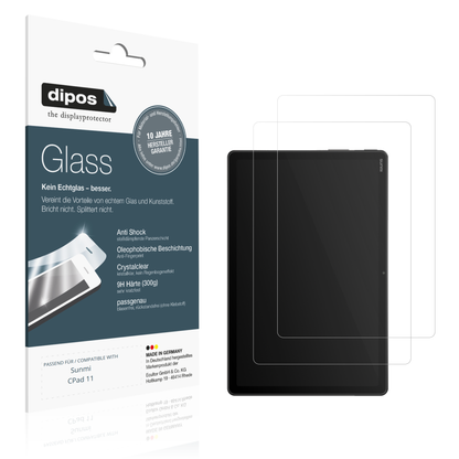 Klare Displayschutzfolie von dipos passend für Sunmi CPad 11, 9H kratzfest und blasenfrei montiert