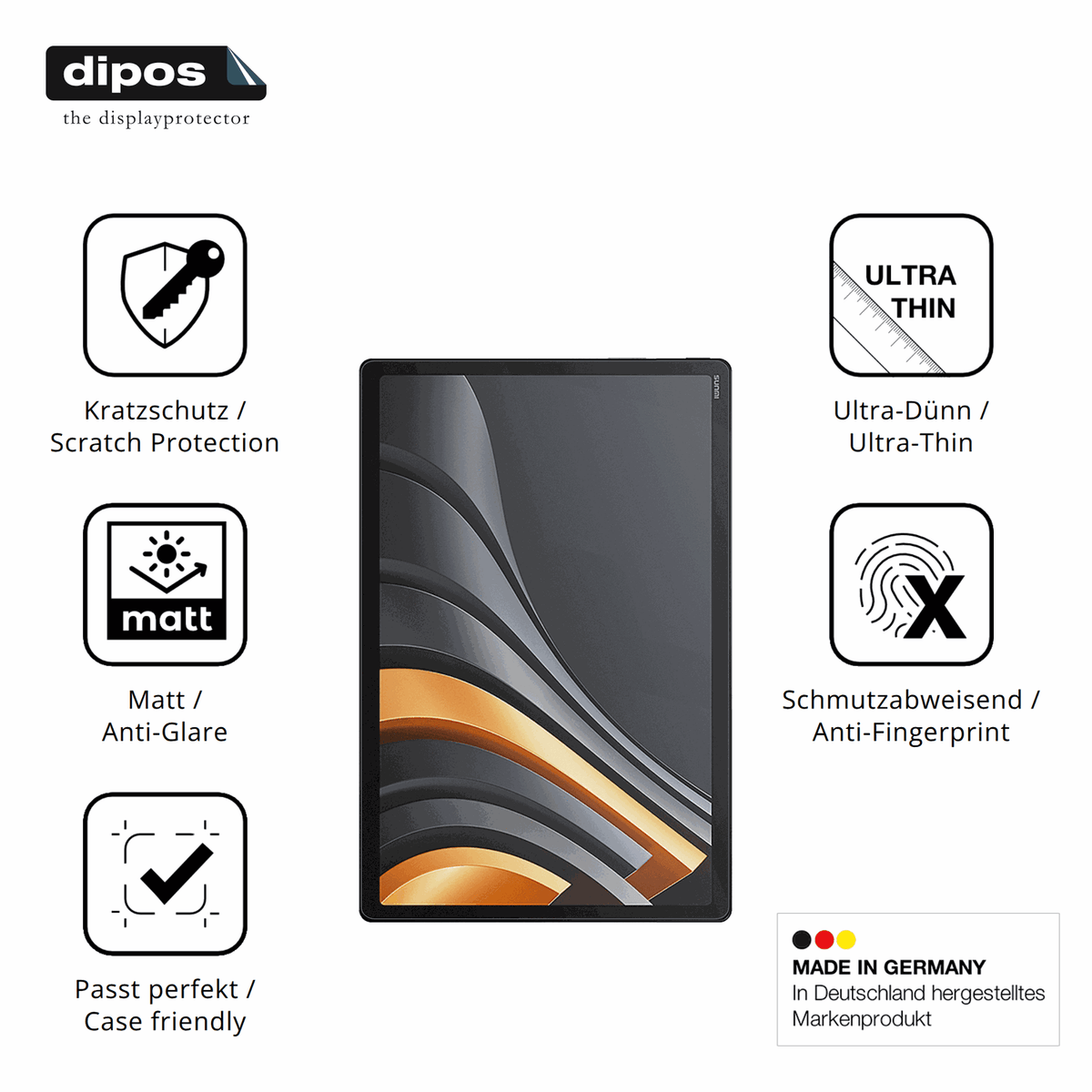 Displayschutz hergestellt in Deutschland, höchste Qualität made in Germany