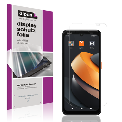 Klare Displayschutzfolie von dipos passend für Sunmi L3, präziser Zuschnitt und blasenfrei montiert