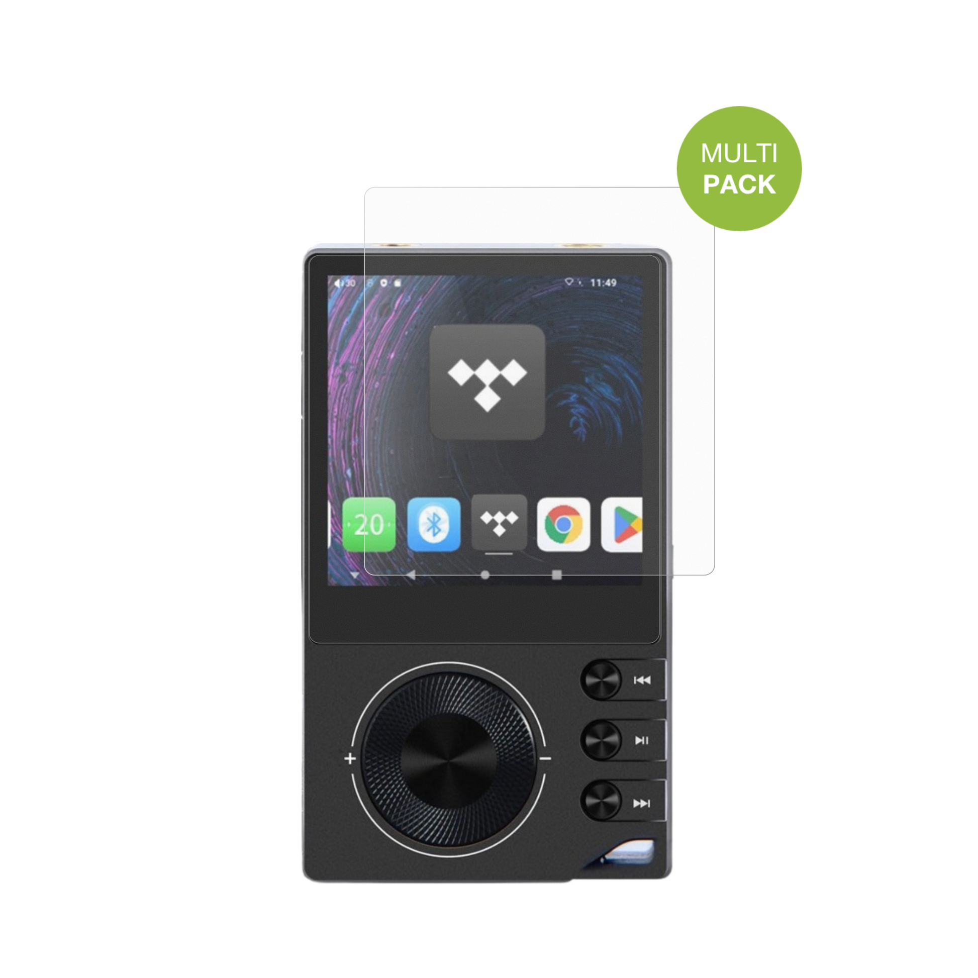 SurfansF20 Pro mit aufgebrachter dipos Displayschutzfolie, die lästige Fingerabdrücke minimiert